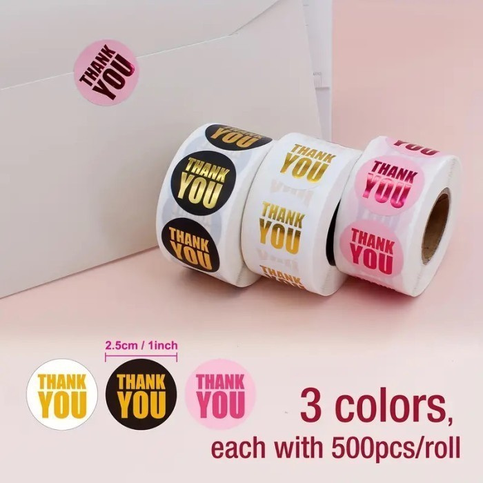 

Sticker Label Thank You Dekoratif Stiker Polymas Foil (1 Roll/ ±500 pcs)