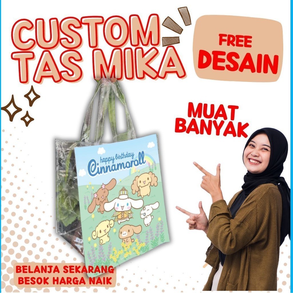 

LabelPrint - Custom Tas Mika Kombinasi Banner Depan Gratis Desain Goodiebag Mika