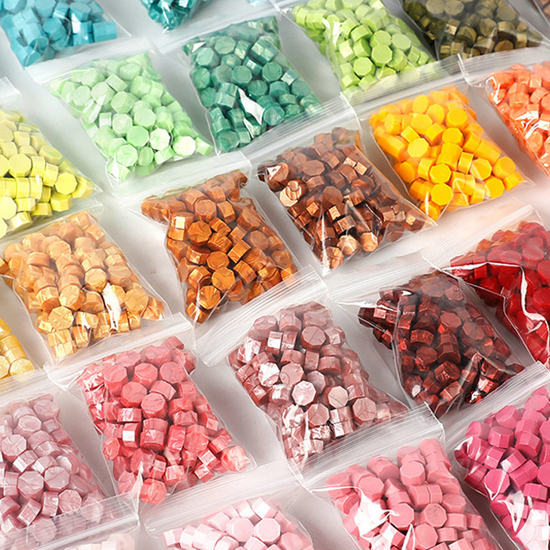 

100PC Retro Sealing Wax Stamps Octagon Wax Beads Scrapbooking Materials Envelopes Wedding Birthday Party Invitation Decor Stamps