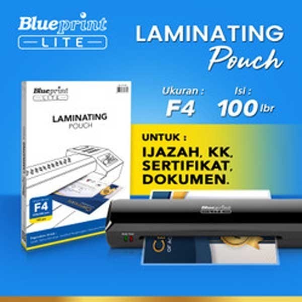 

Plastik Laminating ukuran F4 / A4 LITE merk Blue Print