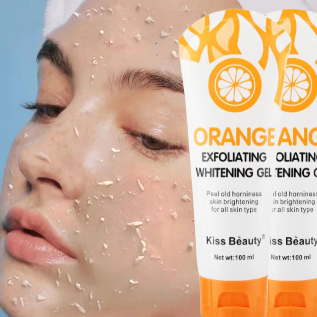 Kiss Beauty Cuci Muka Whitening Sabun Muka Whitening Exfoliating Gel Wajah Eksfoliasi Wajah Orange W