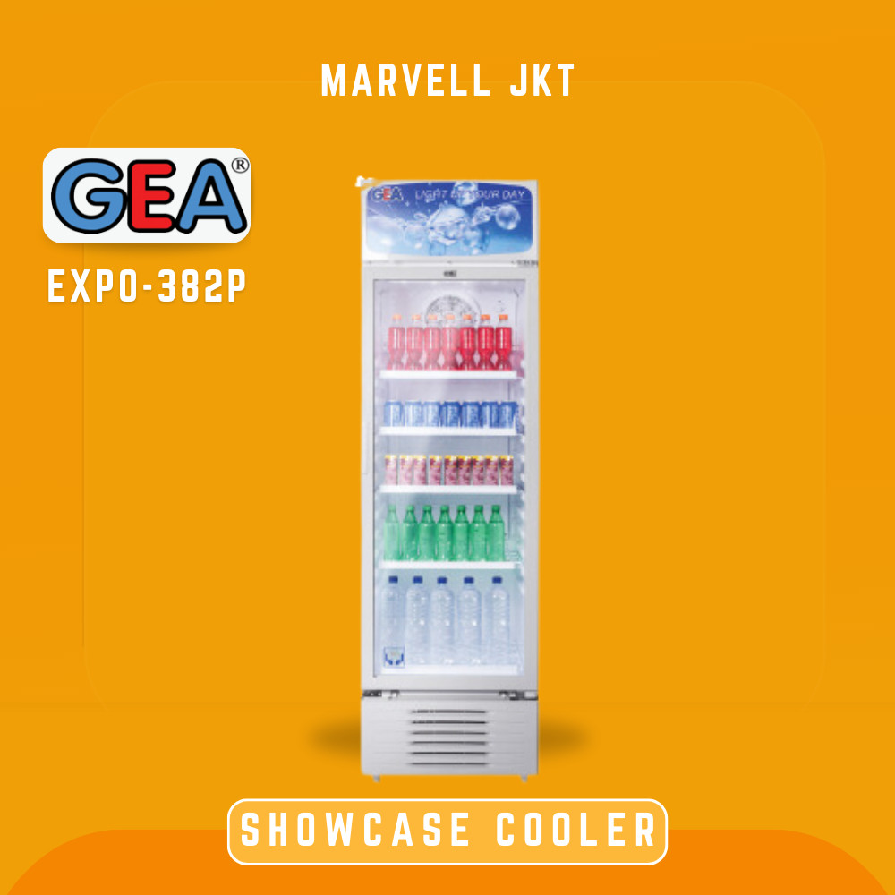 GEA AGATE EXPO 382P AGATE EXPO-382P DISPLAY COOLER SHOWCASE COOLER MINUMAN 1 PINTU 5 RAK GARANSI RES