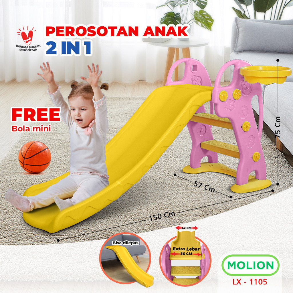 MOLION Perosotan Anak Mainan Seluncuran Perosotan Mainan Kuda Kudaan Standar SNI Plastik HDPE M1105.