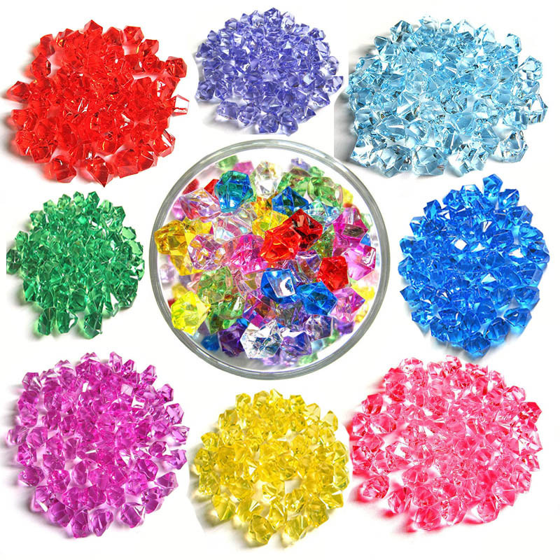 

Plastic Gems Ice Grains Small Stones Children Jewels Acrylic Gems Jewels Treasure Crushed Crystal Diamonds DIY Craft Toys100Pcs