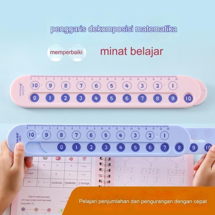 

[LOGU] Penggaris alat berhitung 2 in 1, Alat bantu hitung matematika 1-20