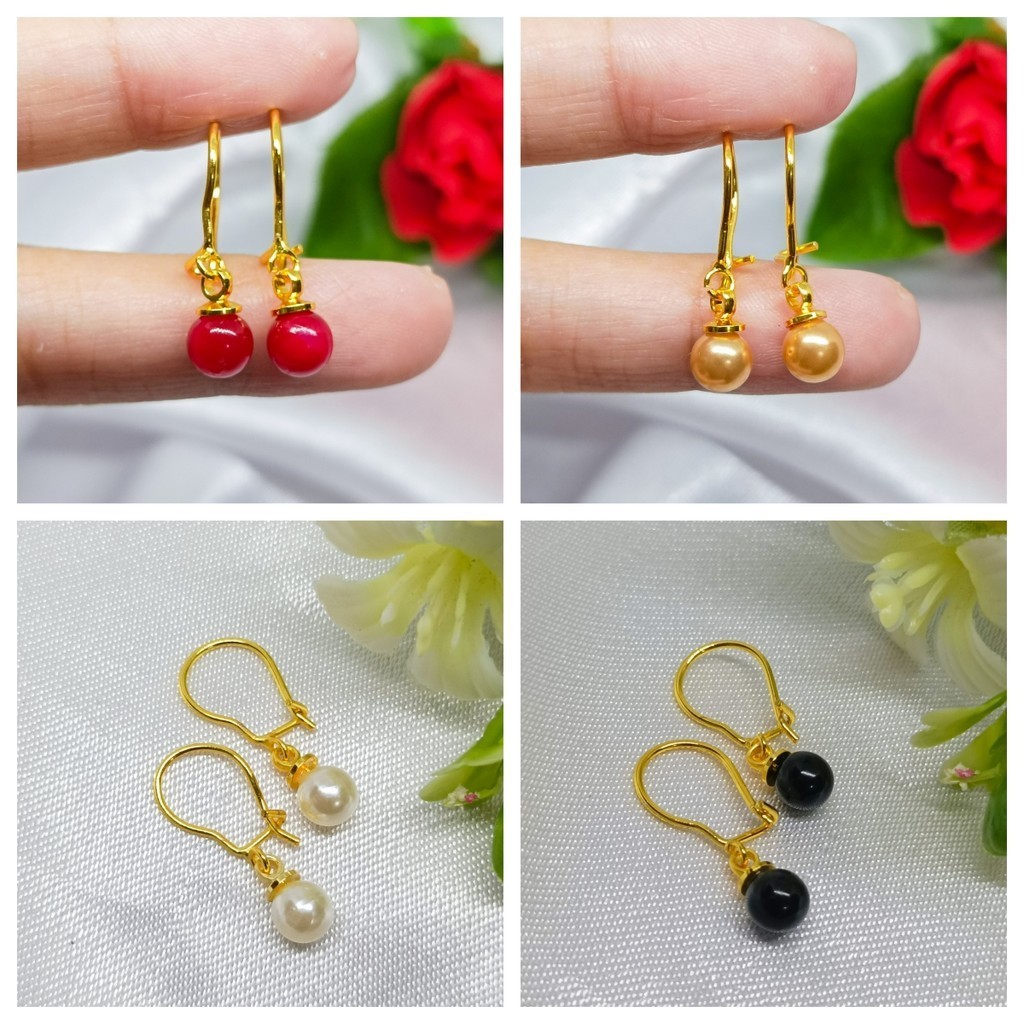 COD Anting Kancing Subang Mutiara Buatan Manusia Anti Karat Korea Tusuk Berlapis Emas 24k Gold Korea