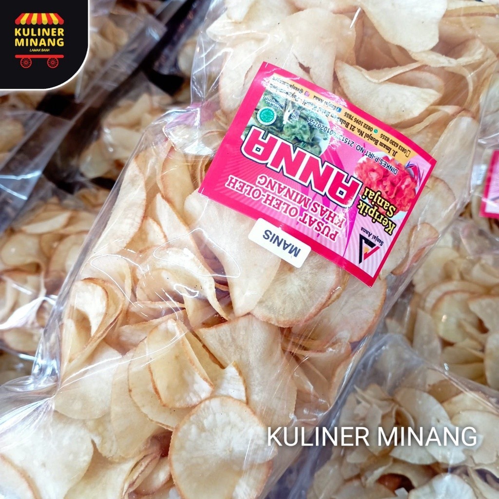 

Kuliner Minang Sanjai Tawar Anna Oleh-Oleh Asli Cemilan Kampung Makanan Khas Payakumbuh Padang Jajanan Snack Kabau AX00