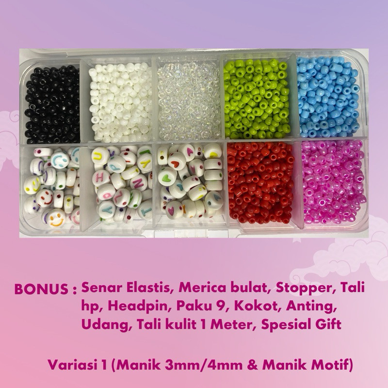 Manik Manik Pasir 1 Box / Paket Manik Manik DIY / DIY Meronce / Set Manik Manik 1 Box isi 10
