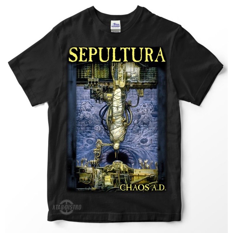 kaos SEPULTURA CHAOS AD Premium Tshirt sepultura roots kaos metal kaos band rock pantera metallica m