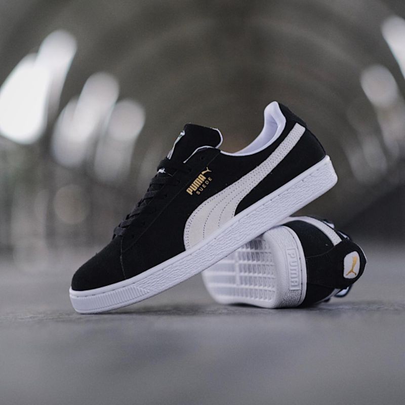 PUMA SUEDE HITAM PUTIH SEPATU SNEAKERS ORIGINAL 100% BAHAN SUEDE FORMAL/NON FORMAL PRIA - WANITA