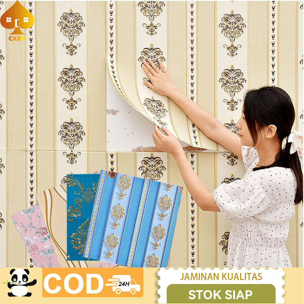 Wallpaper Dinding 3D Foam Wall Stickers Ruang tamu kamar tidur Aesthetic Wallpaper 70CM*35CM