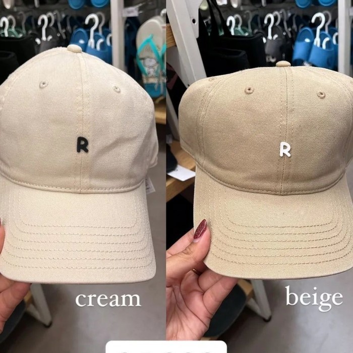miniso letter R baseball cap topi fashion - Putih