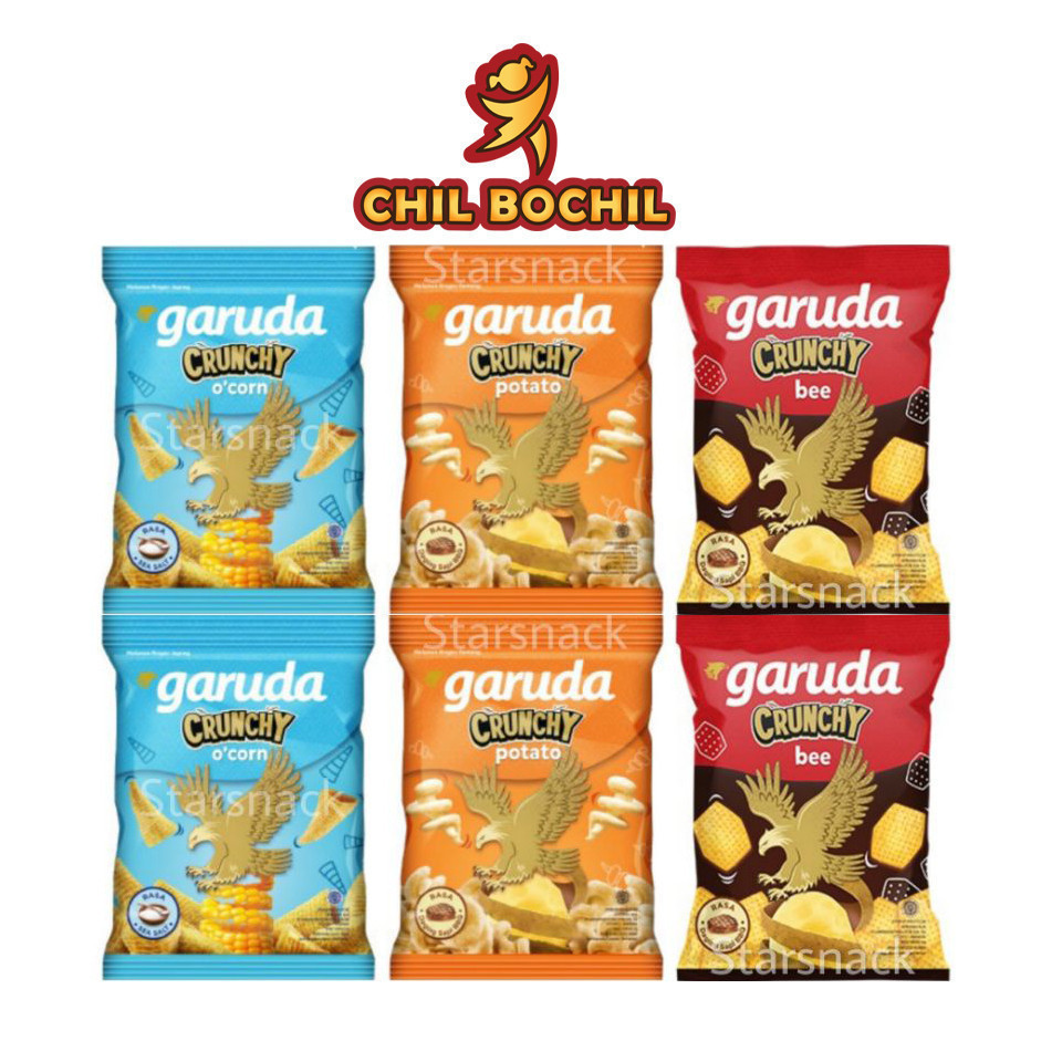 GARUDA CRUNCHY POTATO DAN OCORN RENCENG ISI ( 10 SACHET X 12 GRAM ) - GARUDA CRUCHY POTATO DAN OCORN