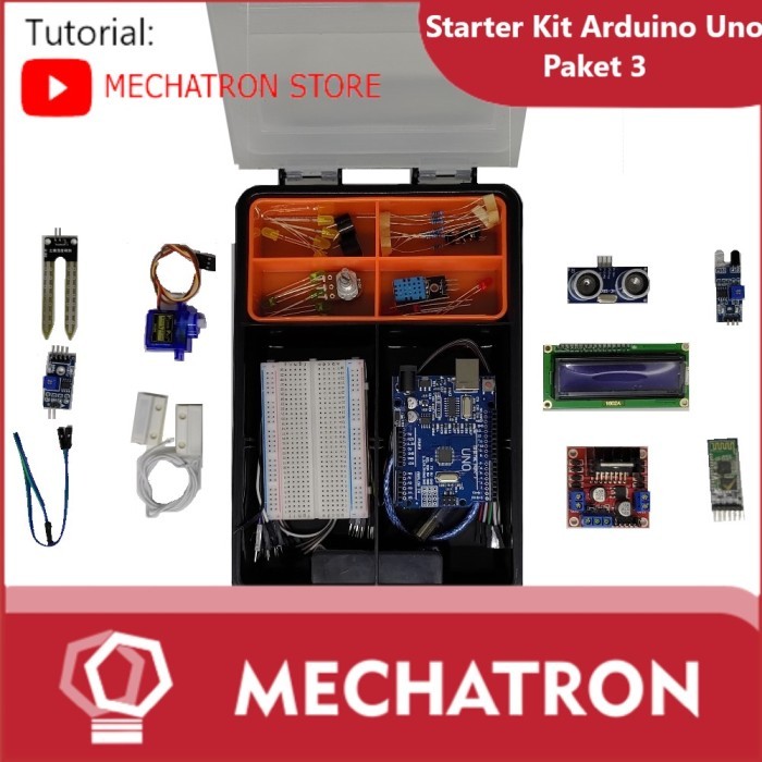 

ES99 Arduino Uno Starter Learning Kit Compatible Paket Belajar 3 Free CD - DIP