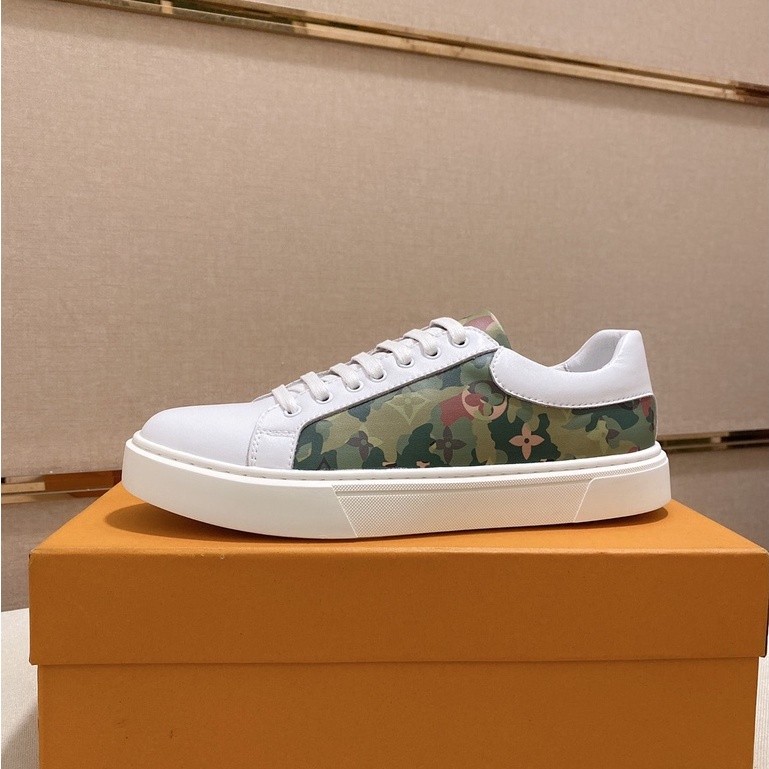 Louis Vuitton Low Cut Stylish simplicity Casual Shoes Sneakers Men and Women White/Green