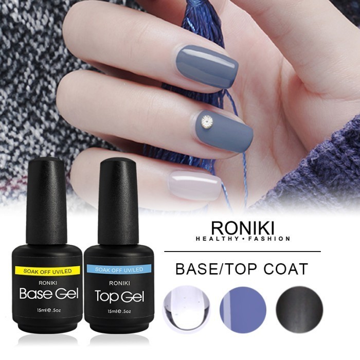 Ready RONIKI Base / Primer / Top Steel / Top Matte Coat Nail Gel Polish 15ml