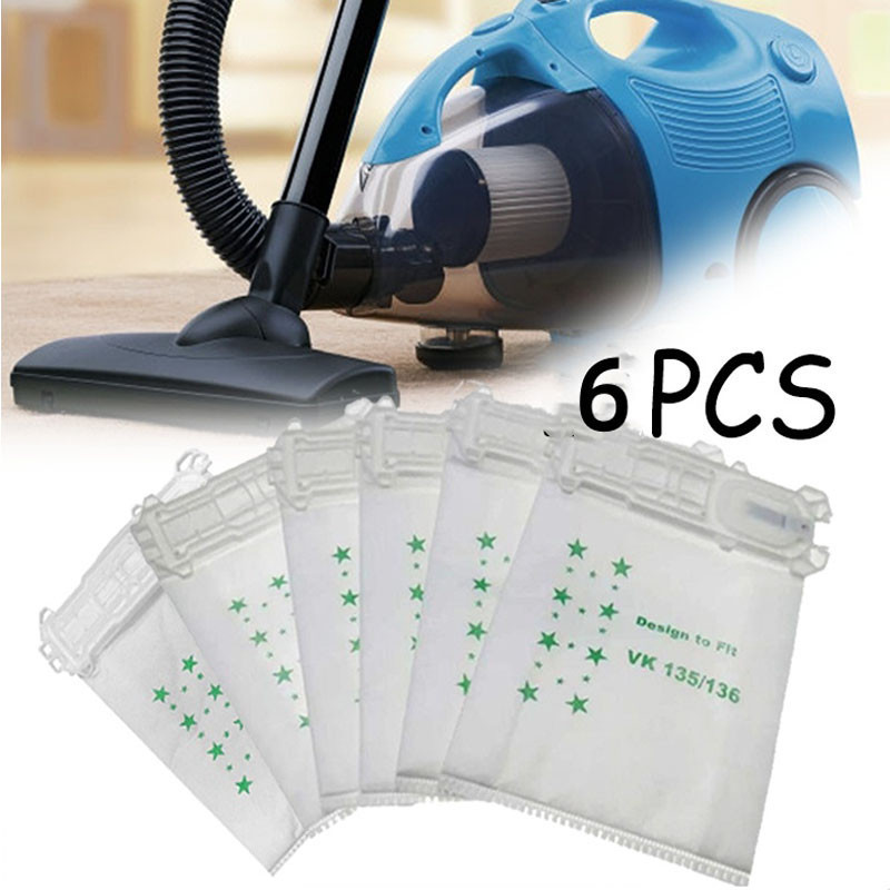 6PCS Kantong Debu Untuk Vorwerk VK135 VK136 Vorwerk Vacuum Cleaner Dust Bag