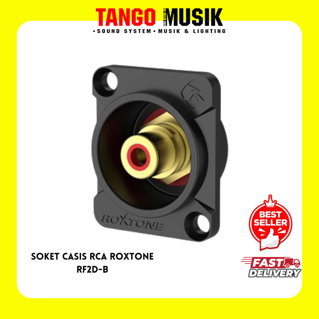 Soket Casis RCA Roxtone RF2D-B Original / Socket Chasis RCA Gold Plated Lapis Emas High Quality / Ko