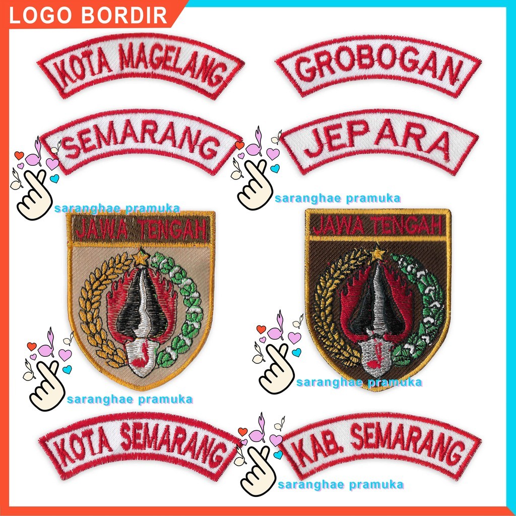 Bordir Kwarcab Lokasi Pramuka Kwarda Jawa Tengah dan Lokasi Seluruh Jawa Tengah Pramuka Logo Bordir