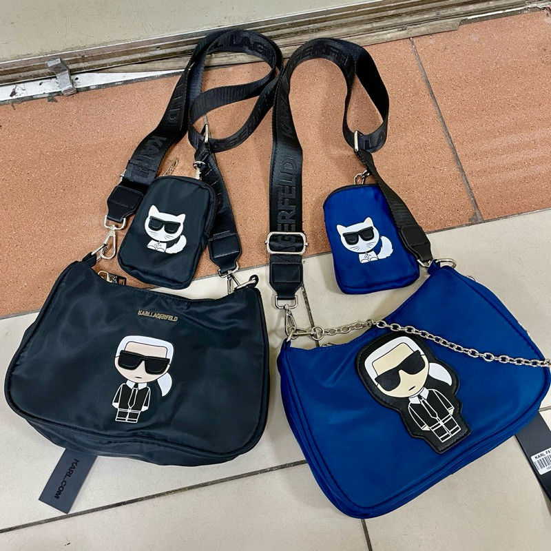 HOBO BAG / SHOULDER BAG / TAS BAHU WANITA MERK CARL LAGER BAHAN NYLON 1 RUANG WITH POCKET / CARL PRE