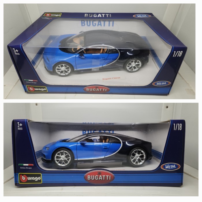 Diecast Miniatur Mobil bburago bugatti chiron skala 1/18 burago bugati 1:18