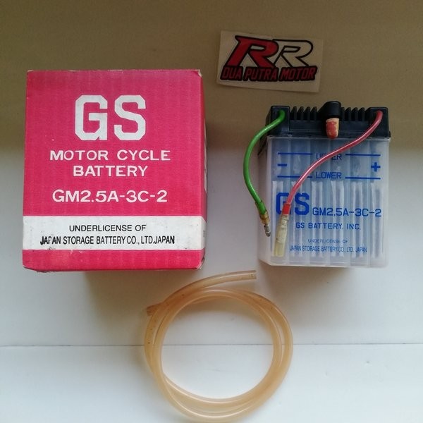 aki acu accu original ori GS GM2 honda gl100 gl125 glpro glmax gl pro max 100 125 neotech megapro wi