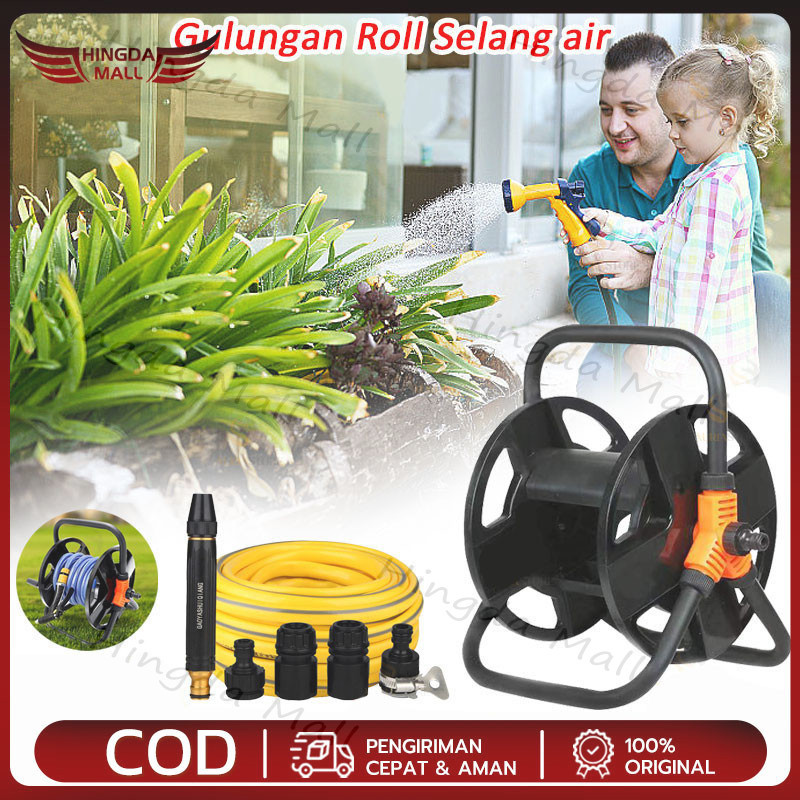 Gulungan Selang air 50m Portable - Taman Tanaman Berkebun - Garden air Hose Reel selang air Portable
