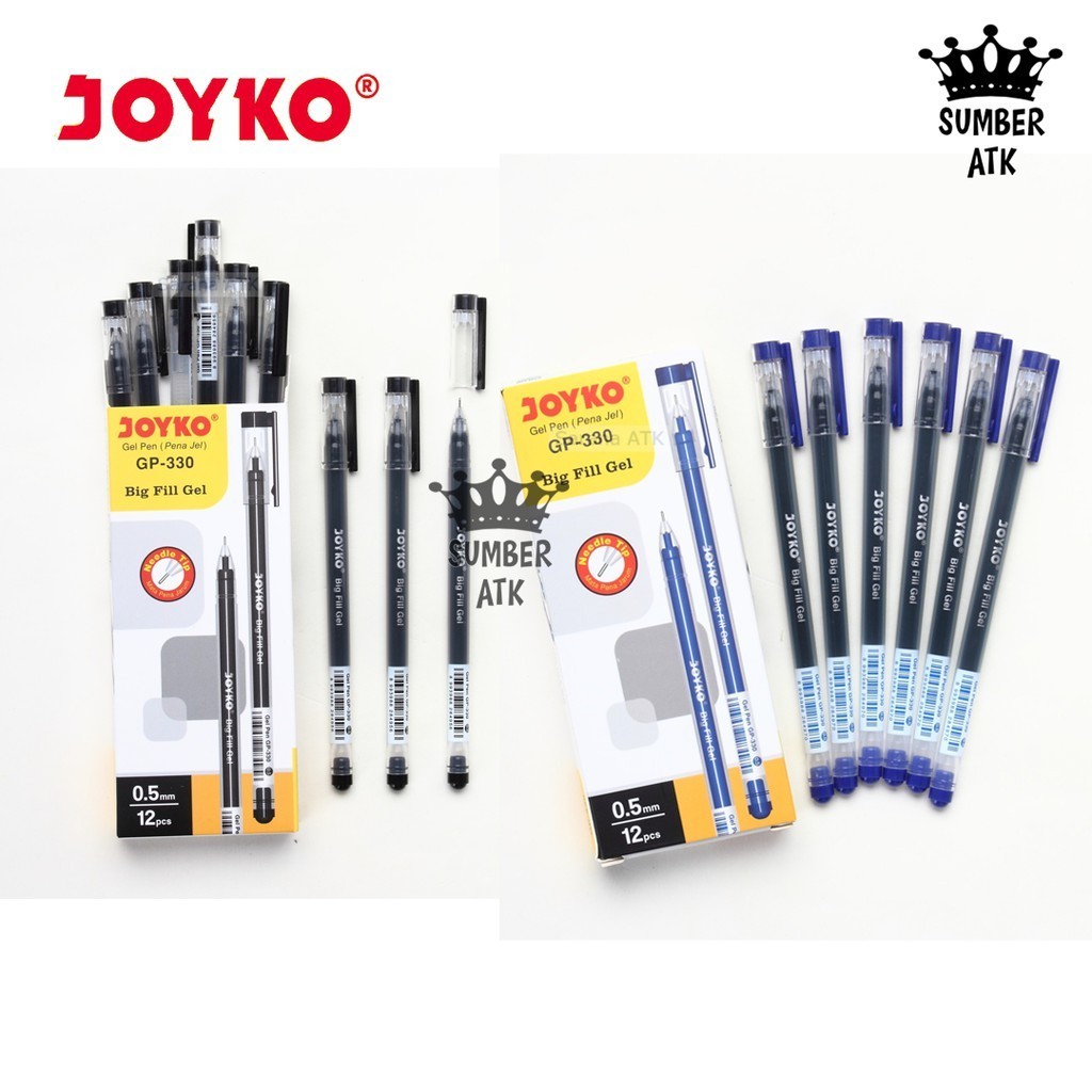 

Gel Pen Pulpen Pena Joyko GP-330 Big Fill Gel 0.5 mm 1 Box 12 PCS