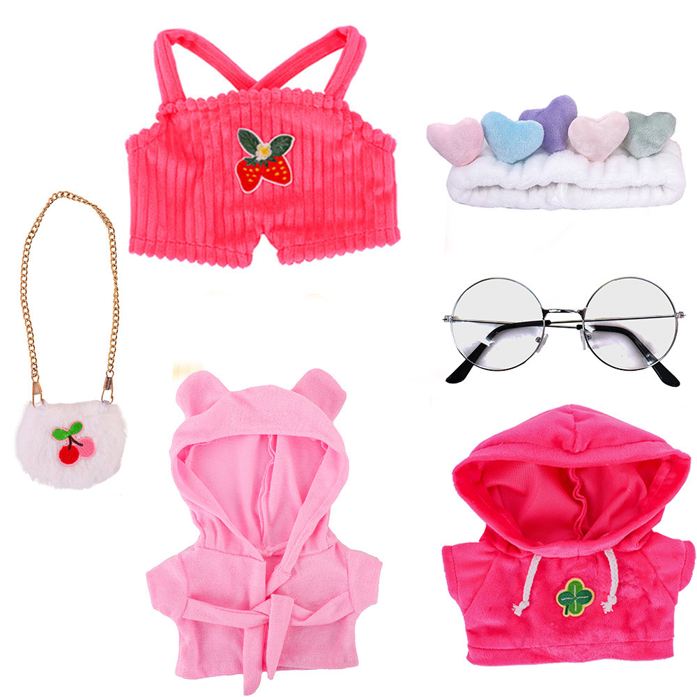 Kawaii Duck Lalafanfan Duck Clothes Cute Plush Print Skirt Headband Bag Accessories Animal Costumes 