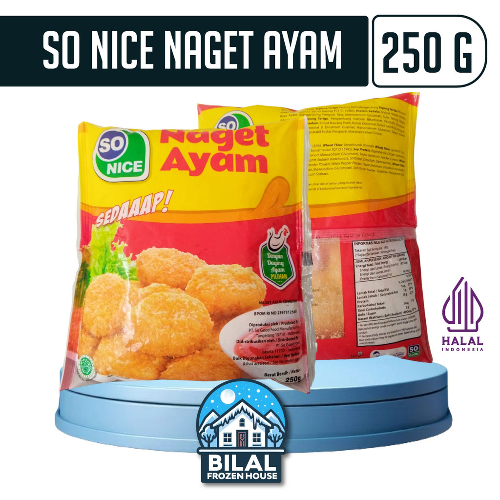 

So Nice Naget ayam 250 gr- Chicken Nugget - Bilal Frozen House - So Nice 250 gr