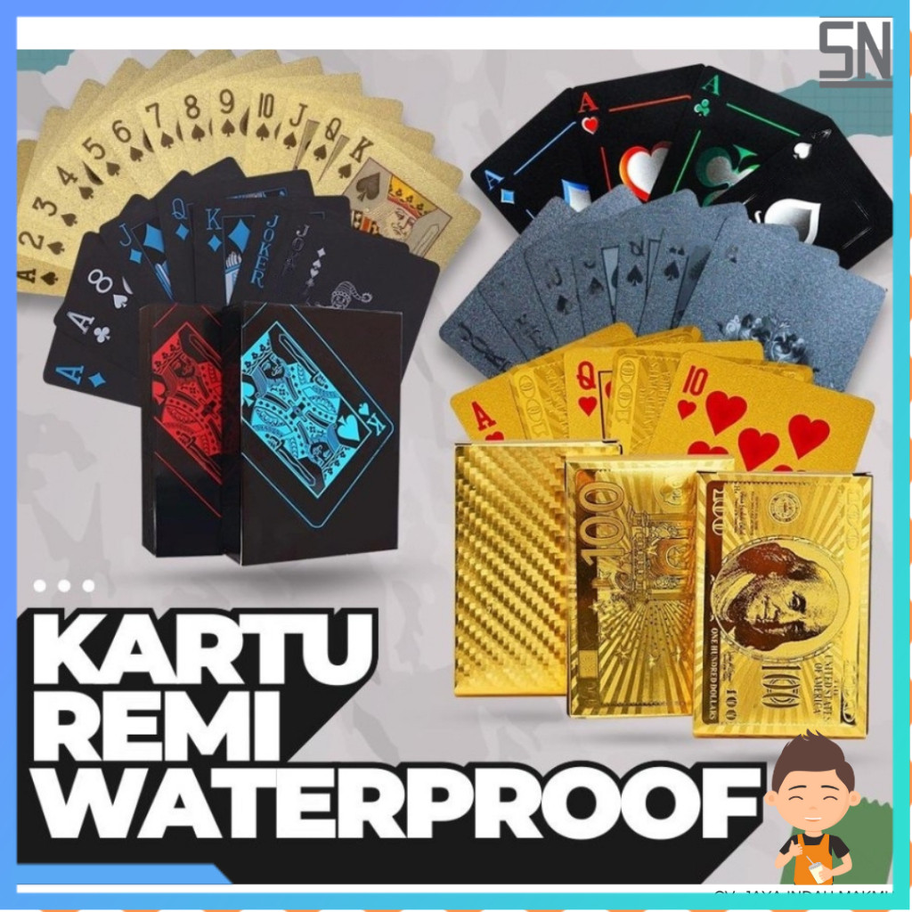 Kartu Remi Waterproof Kartu Poker Premium Kartu Remi Plastik Anti Air Kartu Remi Mika Kartu Sulap Re
