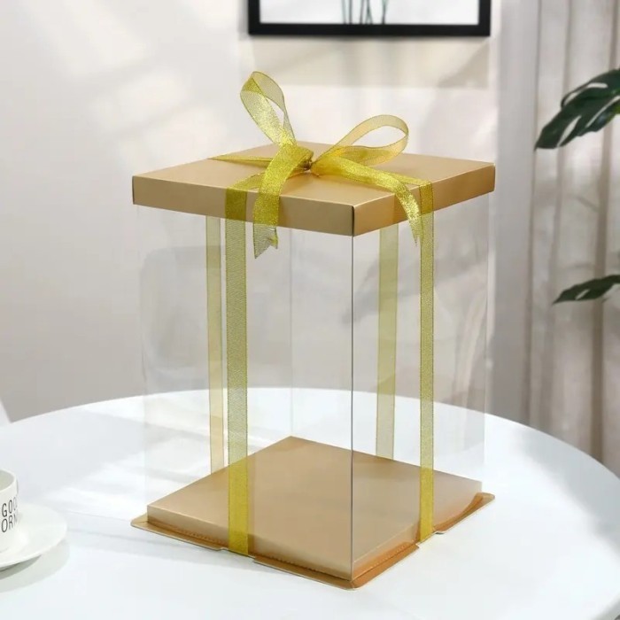 

GOLDEN CAKE BOX MIKA KOTAK GIFT BOX SIZE 26 CM DAN 30 CM KOTAK HADIAH - 26x26x25 cm