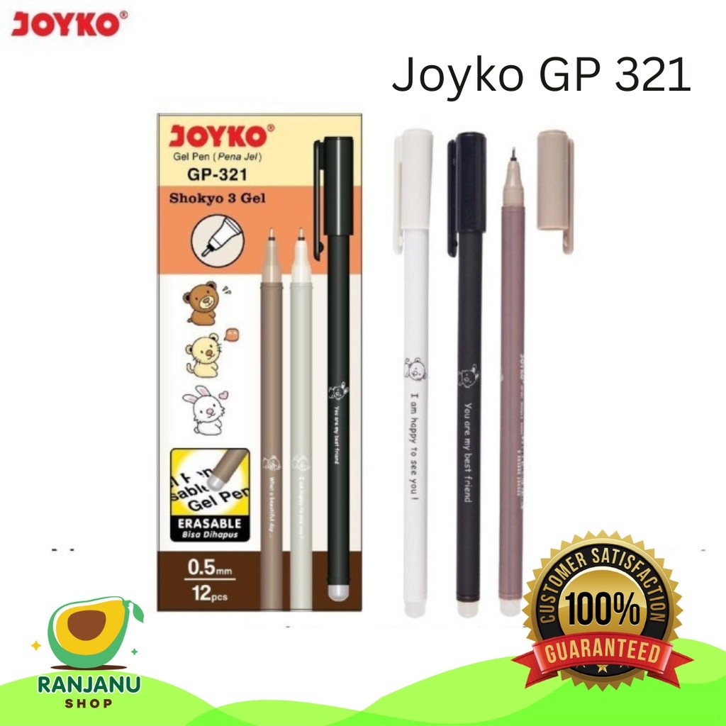 

Gel Pen Pulpen Bisa Dihapus Joyko GP-321 Shokyo 3 Gel 0.5 mm (Pcs)