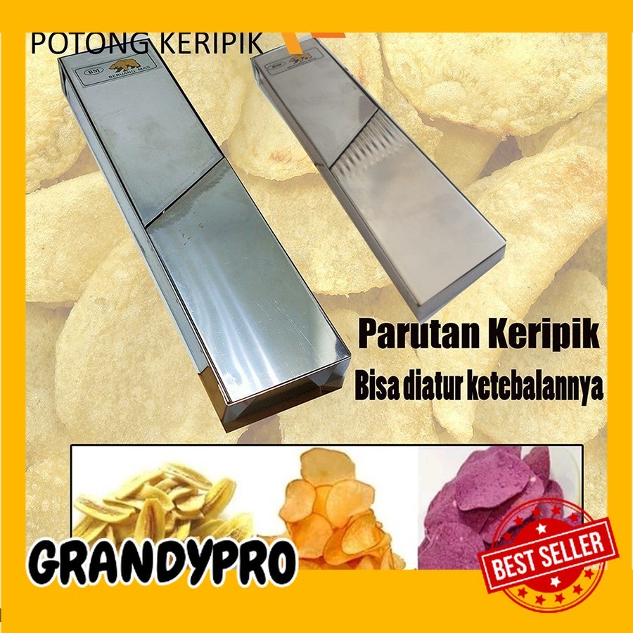 TERLARIS - Parutan Keripik Kentang Singkong Stainless / Alat Pemotong Pasah Serbaguna Kripik Pisang