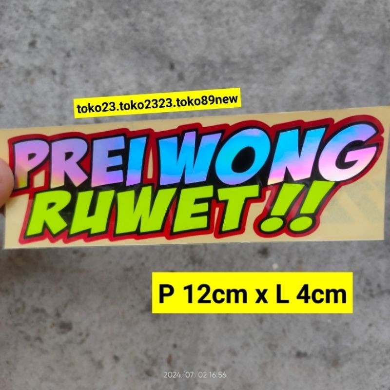 

stiker kata kata prei wong ruwet stiker hologram