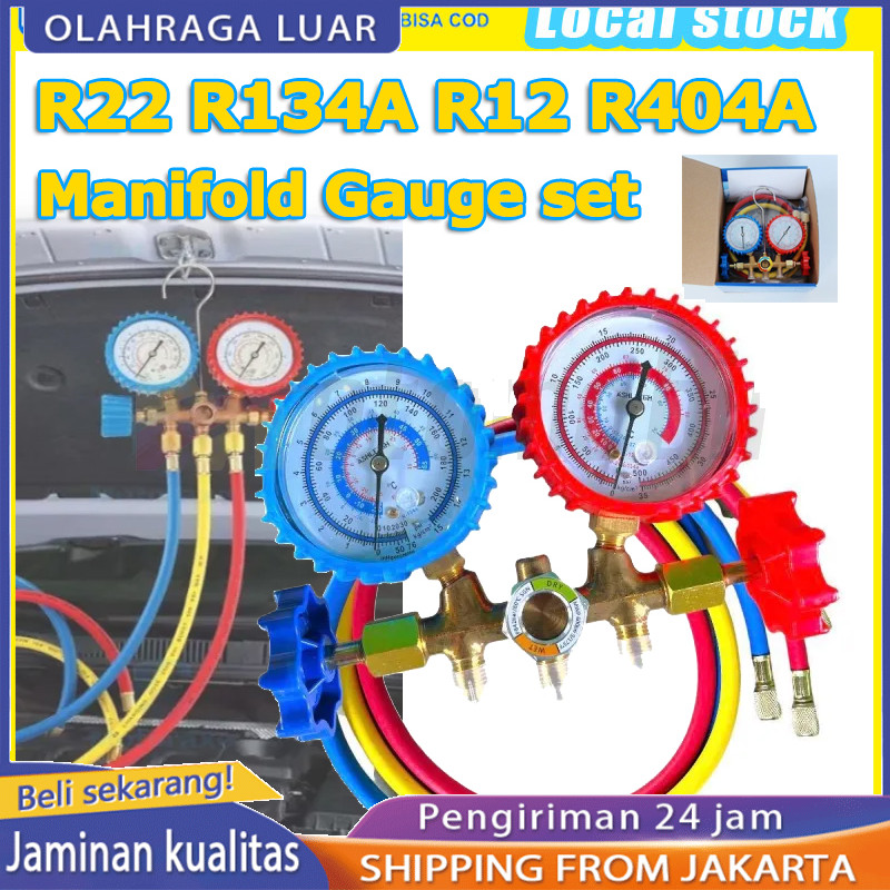 1 Set Alat Pengisian Freon Kulkas Brass Double Manifold Multi One Cool Pengisian Freon Ac Mobil Ac K