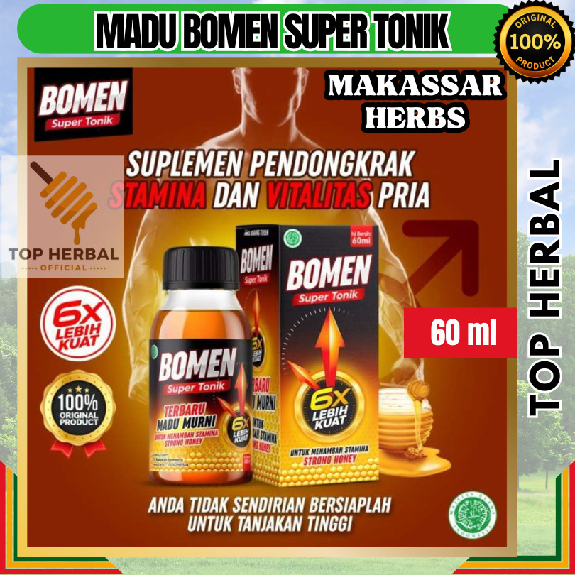 

MADU BOMEN SUPER TONIK 60ml Menambah Stamina & Durasi Seksual Maksimal Asli Original Berkualitas Madu Murni Pasak Bumi Meningkatkan Kualitas Sperma Mengobati Lemah Syahwat Impoten Disfungsi Ereksi Tahan Lama Top Herbal Makassar Gowa