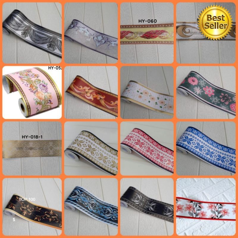 LIS BORDER wallborder / lis dinding wallpaper sticker pembatas dinding ukuran 10 cm x 10 m