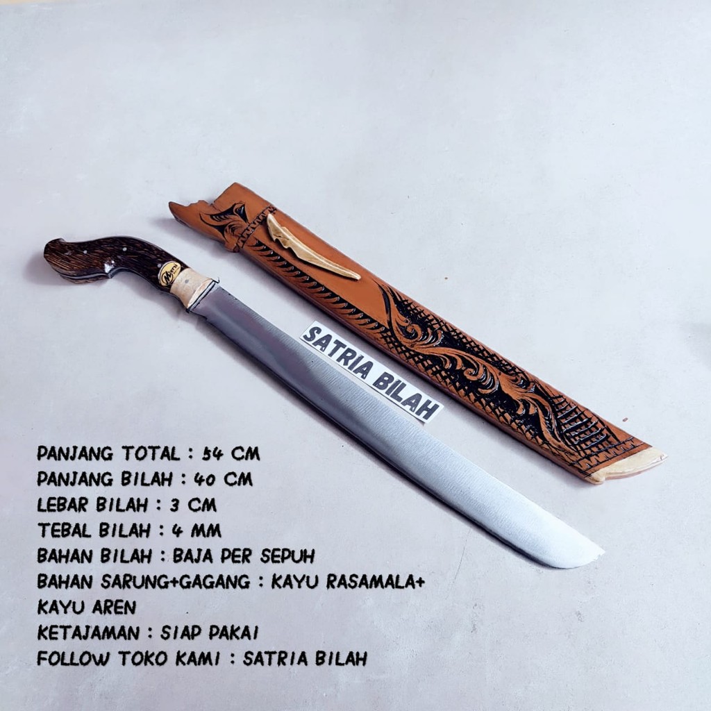 GOLOK Pemotong bambu dan kayu GOLOK CIBATU ukuran panjang sarung ukir fulltang baja per HIGH QUALITY