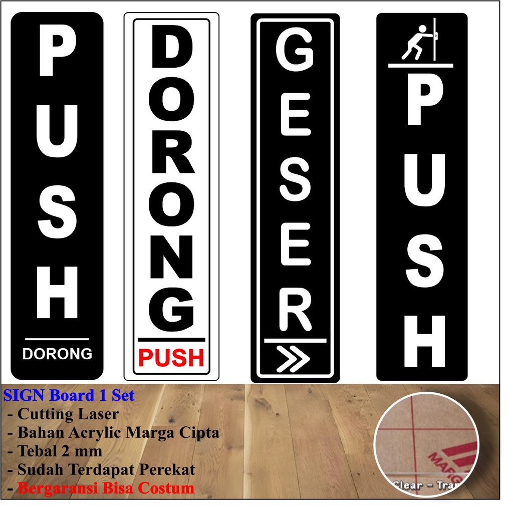 

Poster Kayu 1 set 2pcs Dekorasi Rumah Kamar Walldecor AKRILIK PINTU TARIK DORONG PUSH GESER SEPASANG SIGNBOARD STIKER ACRYLIC TEBAL 2 MM BAHAN BERMERK NOTSLEEP STORE