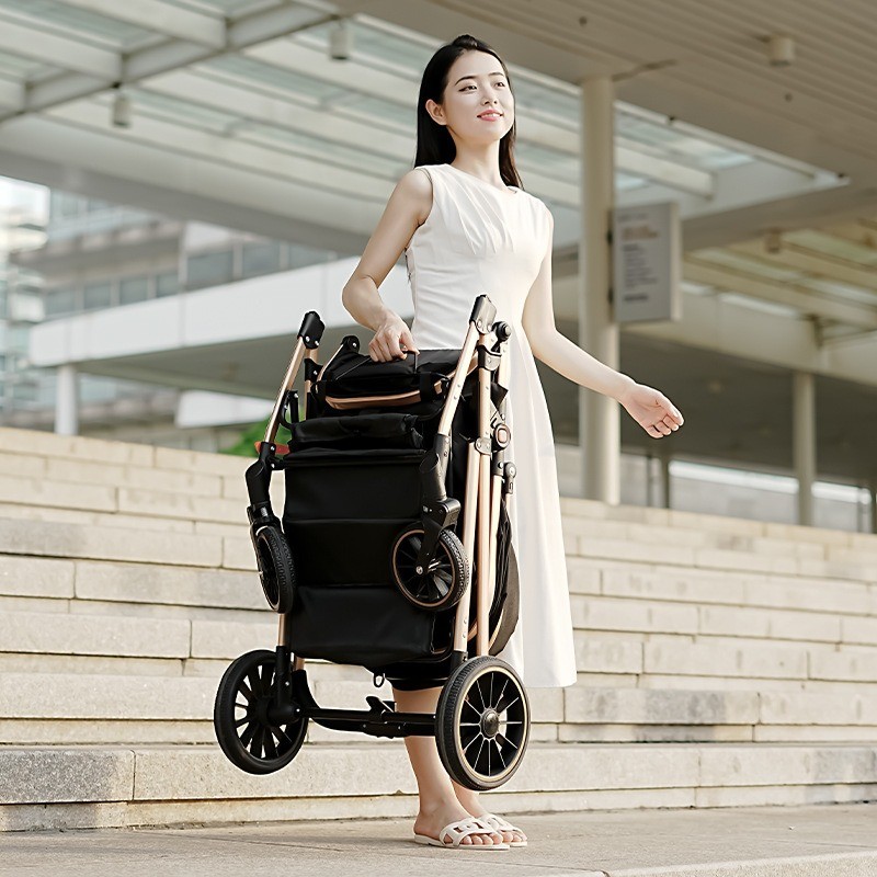 High Landscape Luxury Infant 3 in 1 stroller Baby Stroller Carriage Basket Four Wheels Stroller Baby