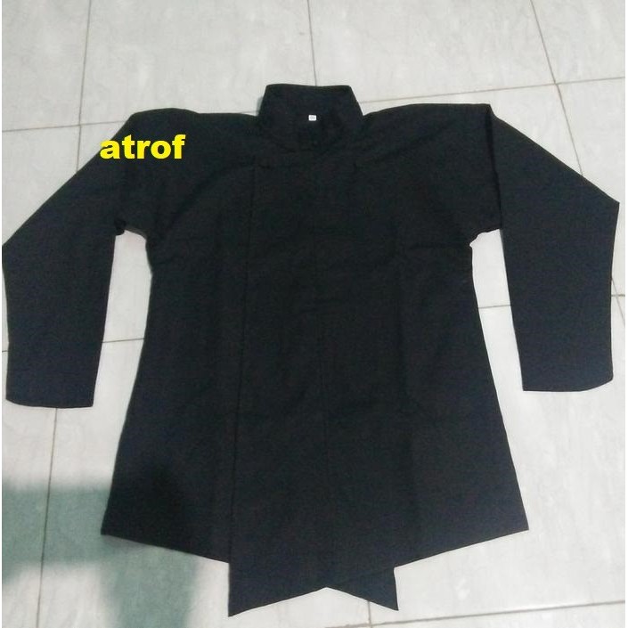 ✨BISA COD✨ -Baju Surjan Hitam Polos Pria Dewasa / Baju adat jawa - Black, S