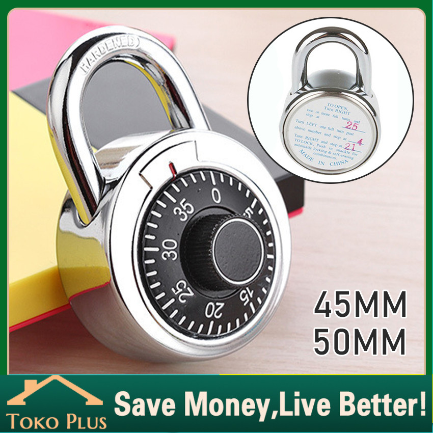Gembok Brankas Koper Tas Manual Rotary Padlock Digit Combination Kode Angka Variasi Kombinasi Kunci 