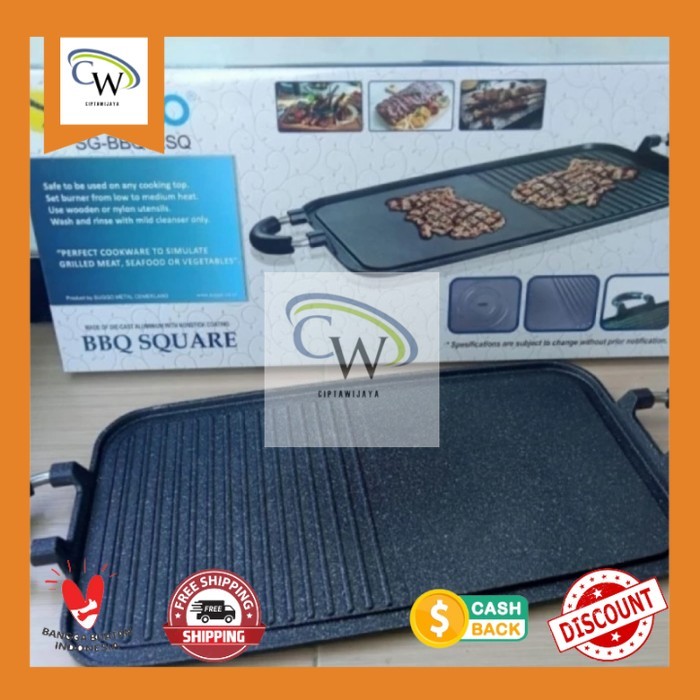Panggangan BBQ Square Multi Grill Pan Suggo/Grill pan Anti Lengket