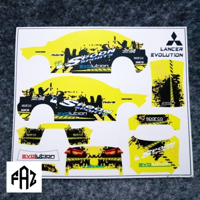 Decal  Diecast hotwheels evo lancer spoon