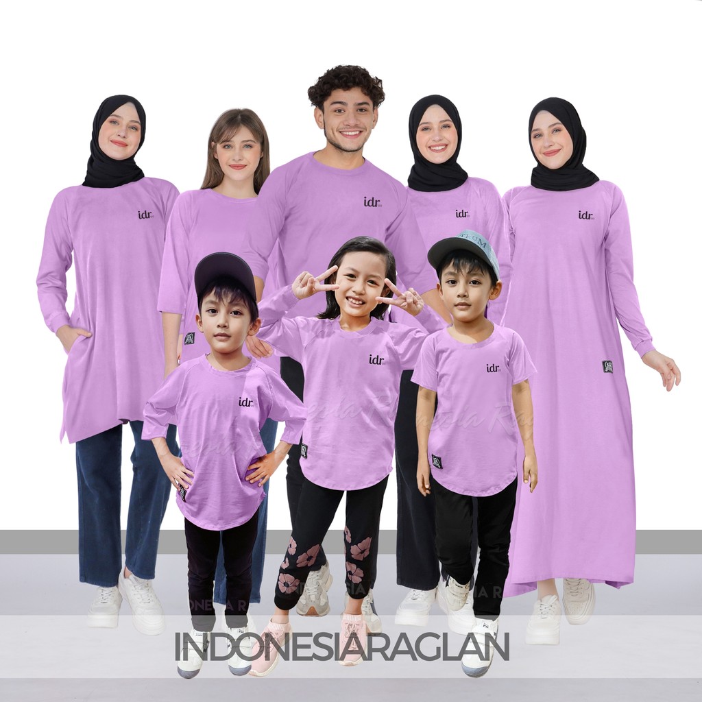 Indonesia Raglan Warna Lilac Kaos Family Set Keluarga, Couple, Satuan Semua Model Sampai Oversize