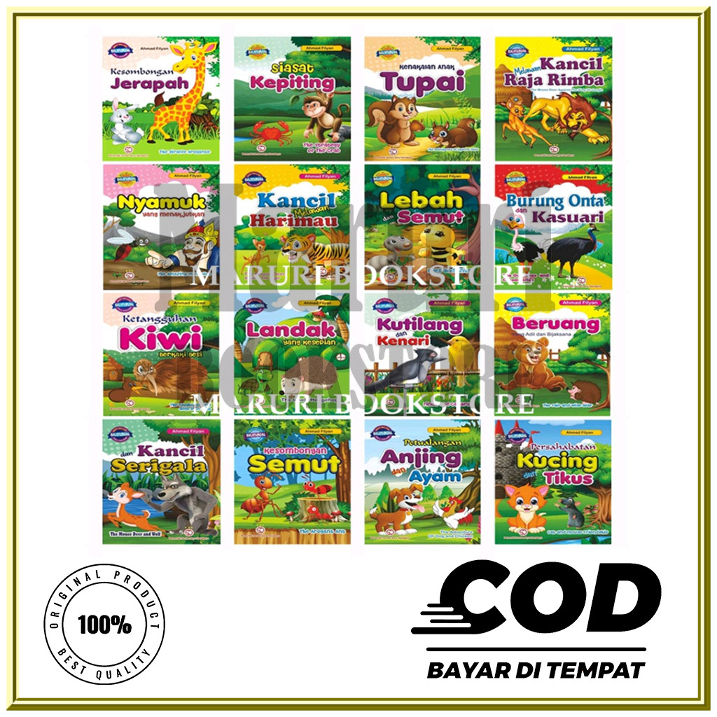 

Buku Cerita Dongeng dua Bahasa Binatang 16 judul SJ