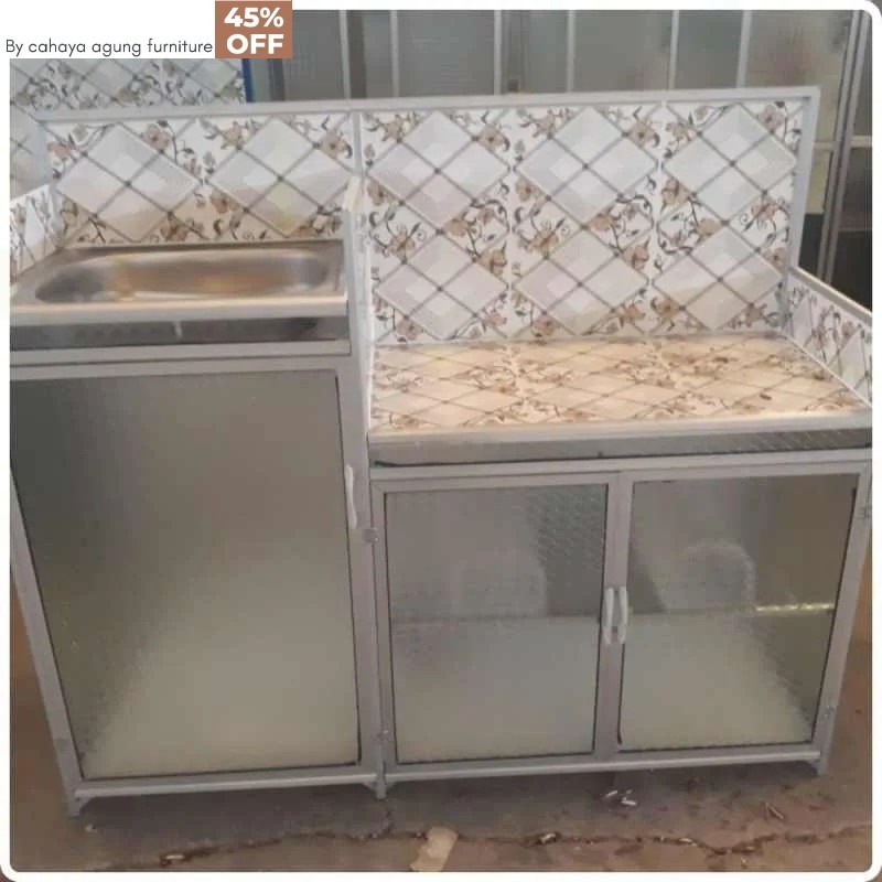 rak kompor dan wastafel 3 pintu