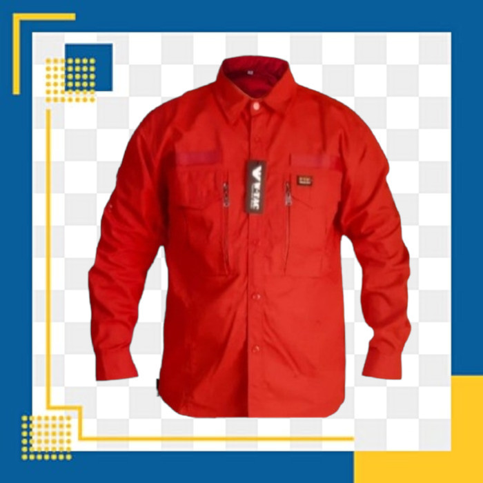 GOOD QUALITY Kemeja Tactical W-Tac Panjang Merah/Putih/Kemeja Lapangan/Kemeja Pria/ - Merah, S