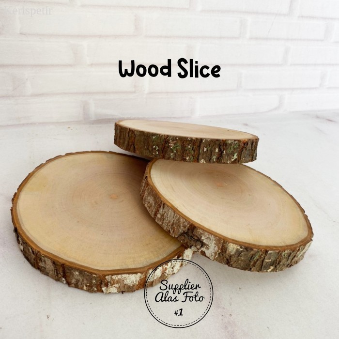 

wood slice / kayu props foto SAF dia 15-17cm flaylayout tatakan rustic murah